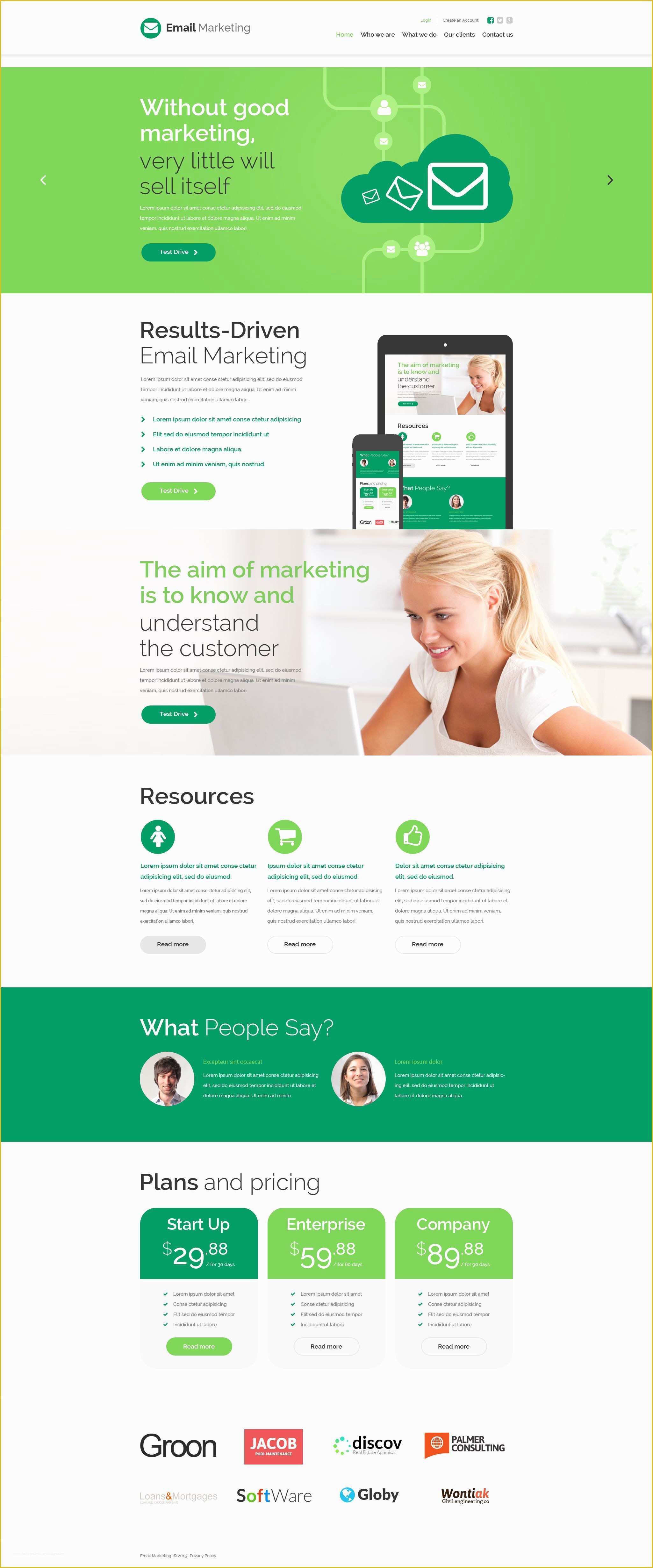 Free Email Marketing Templates Of Marketing Agency Website Template