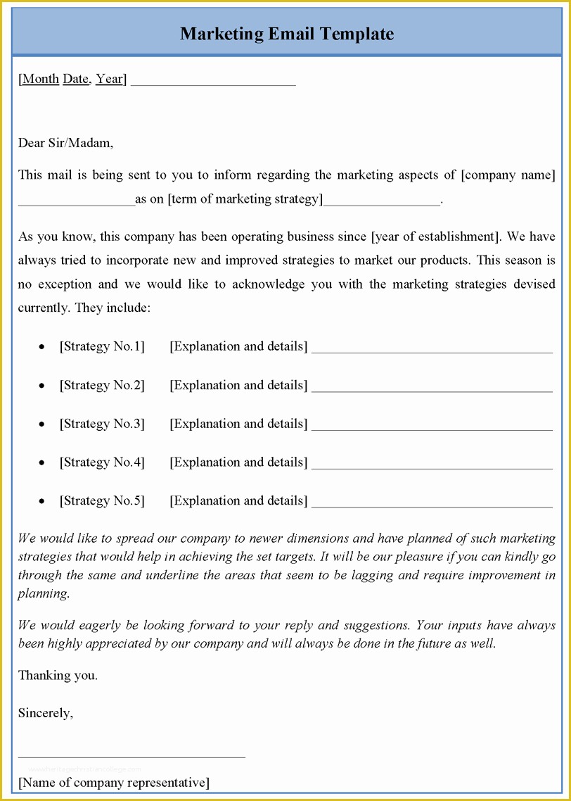 Free Email Marketing Templates Of Marketing Email Template