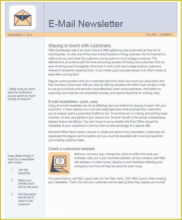 Free Email Newsletter Templates Word Of 170 Newsletter Templates Word Free &amp; Premium Documents
