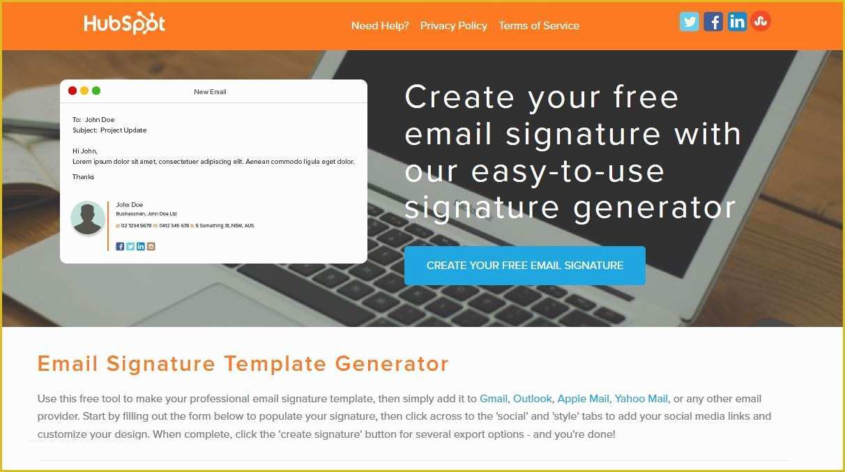 Free Email Template Creator Of Free Modern HTML Email Signature Generators Bleery