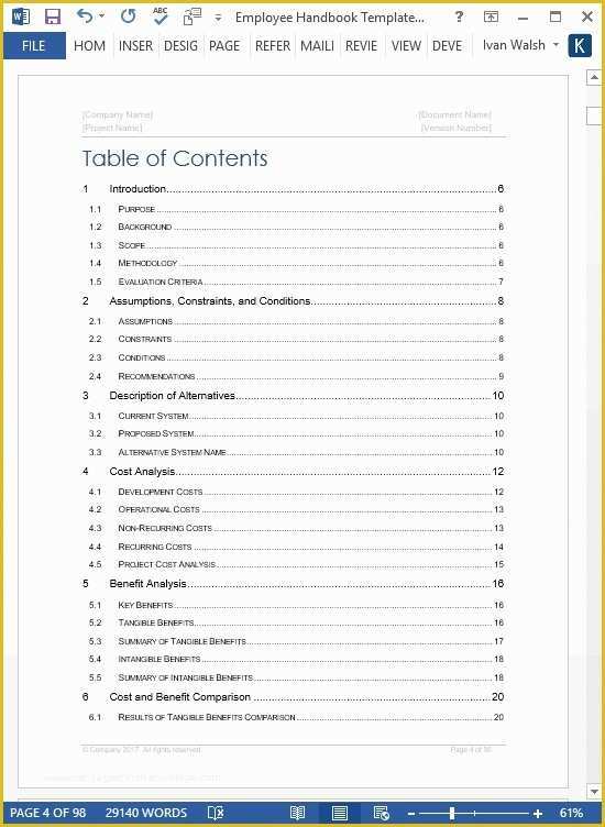 Free Employee Handbook Template Pdf Of Employee Handbook Template Word Beepmunk