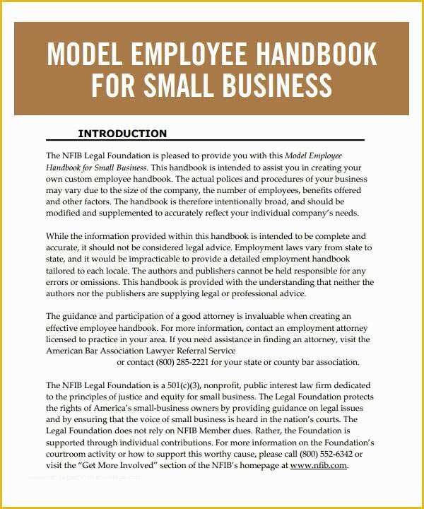Free Employee Handbook Template Pdf Of Employee Manual