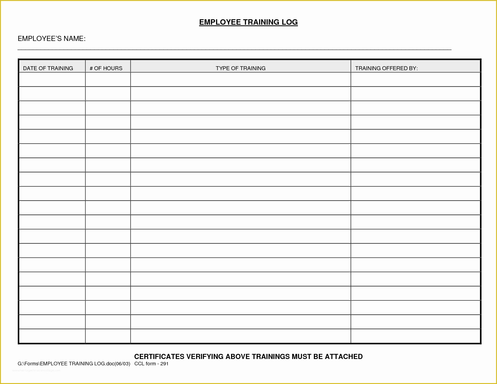 Free Employee Training Matrix Template Excel Of Best S Of Training Log Template Employee Training