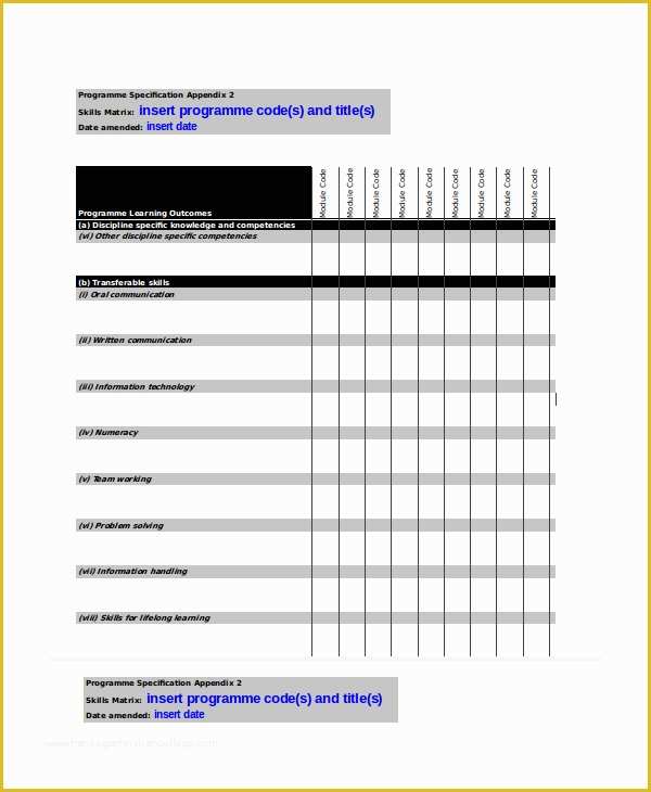 Free Employee Training Matrix Template Excel Of Employee Training Matrix Template Excel