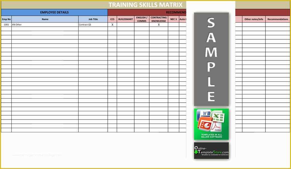 Free Employee Training Matrix Template Excel Of Human Resources Construction Template Store