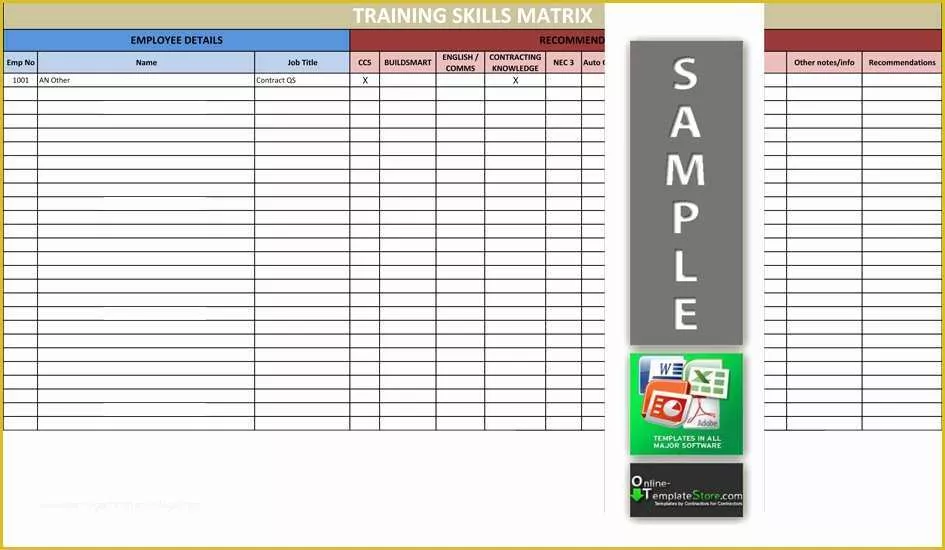 59 Free Employee Training Matrix Template Excel | Heritagechristiancollege