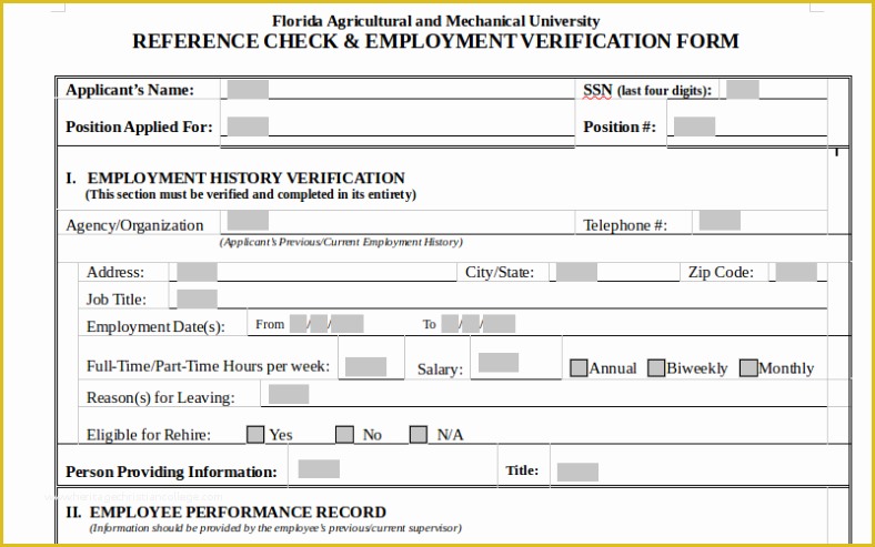 Free Employment Application Template Florida Of 9 Employment History Verification forms & Templates Pdf