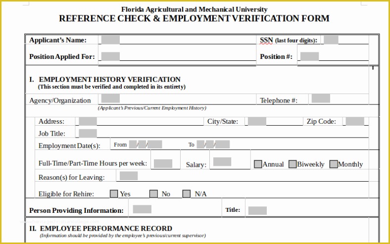 Free Employment Application Template Florida Of 9 Employment History Verification forms &amp; Templates Pdf