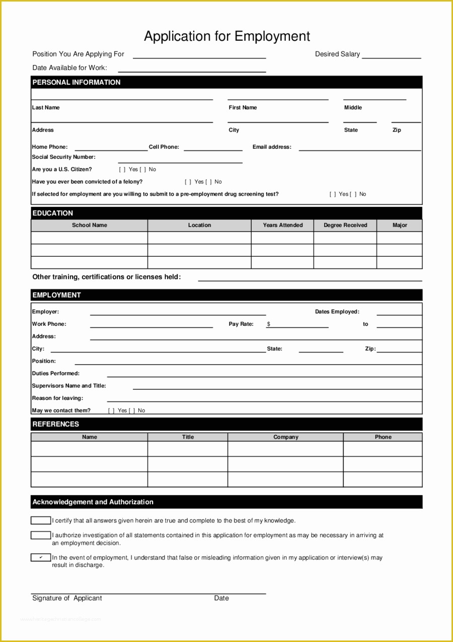 Free Employment Application Template Florida Of Application Employee Application form
