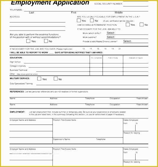 Free Employment Application Template Florida Of Floridaframeandart