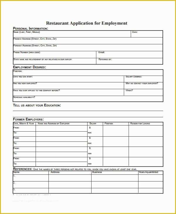 Free Employment Application Template Florida Of Floridaframeandart