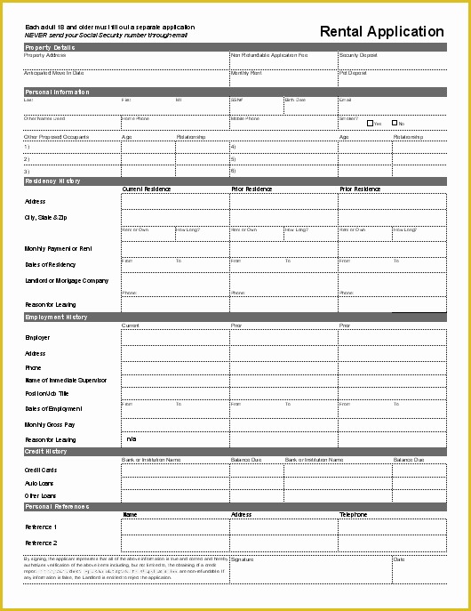 Free Employment Application Template Florida Of Free Rental Application form