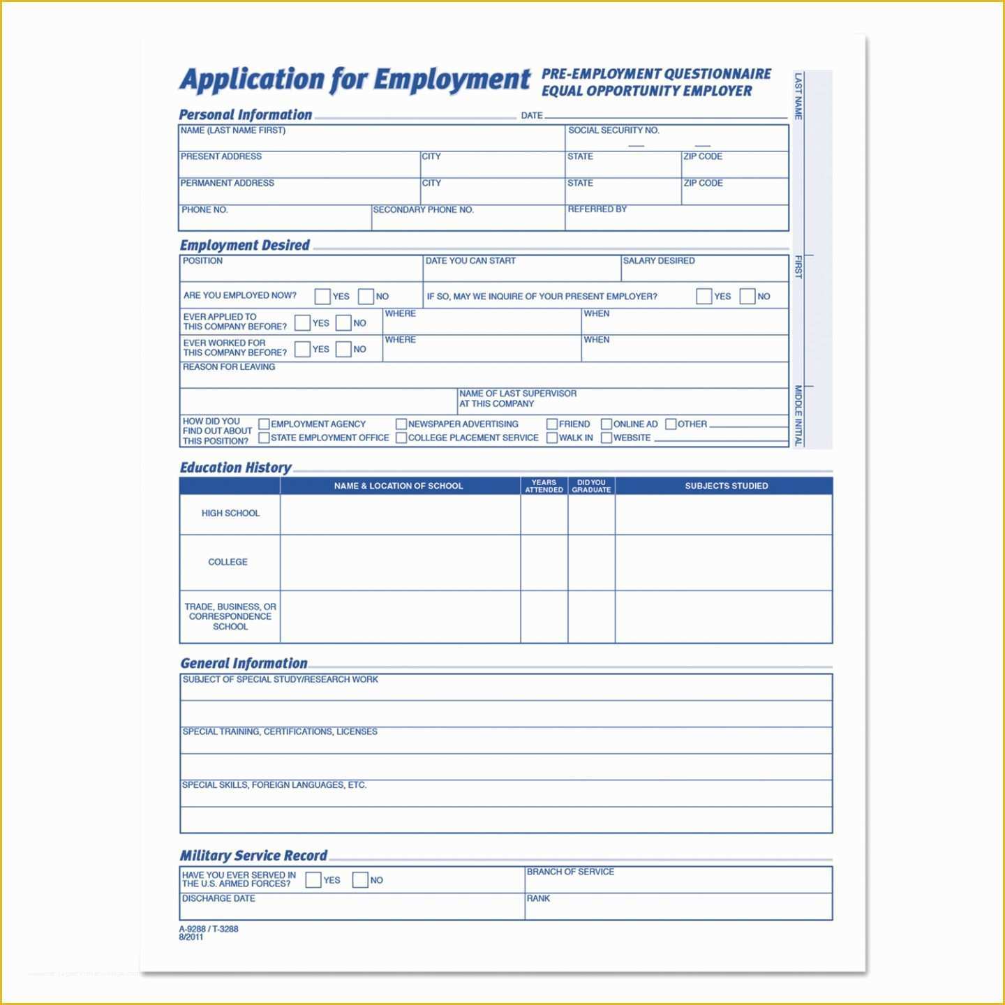 Free Employment Application Template Florida Of Inspirational Printable Application for Employment