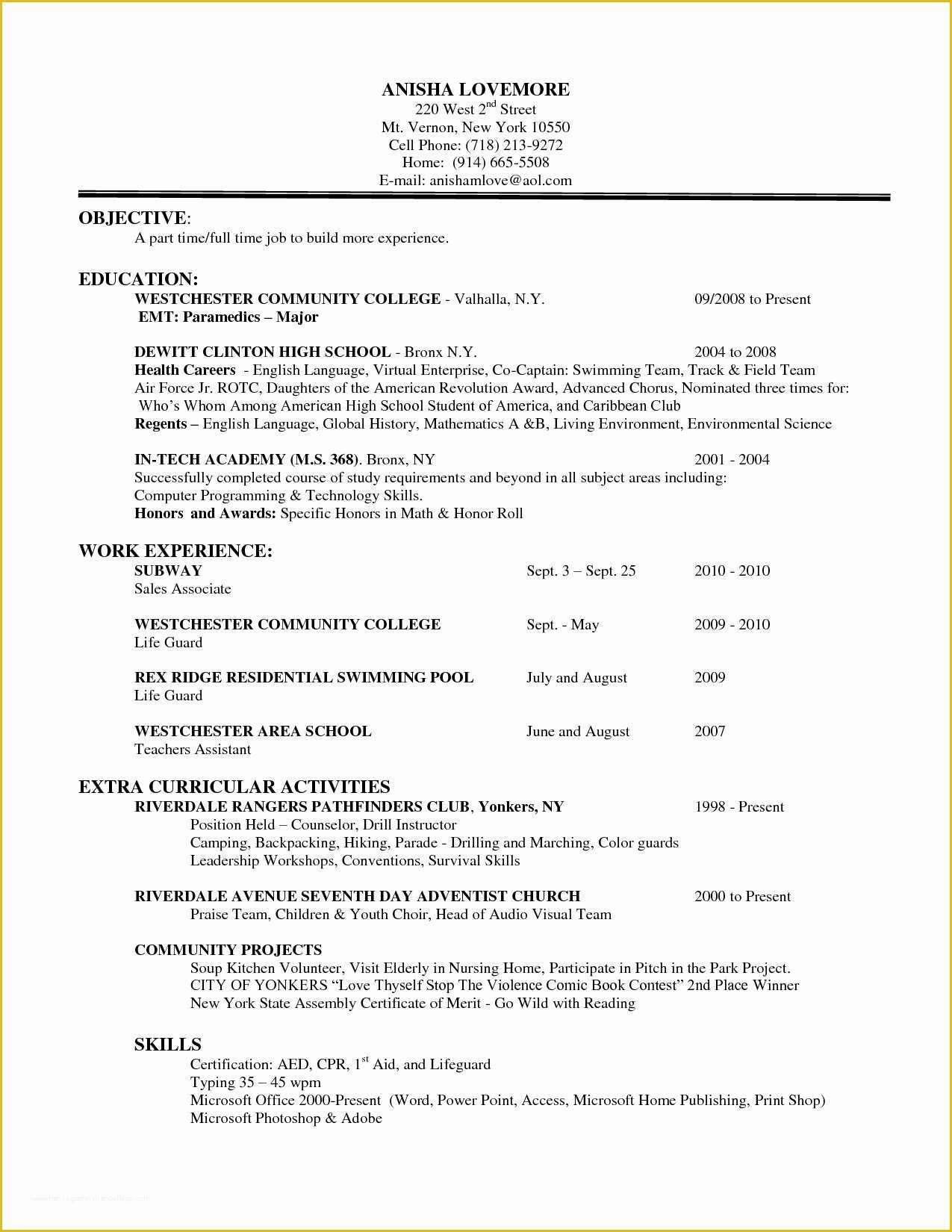 Free Emt Resume Templates Of 27 Fast Emt Resume Example Pd I – Resume Samples