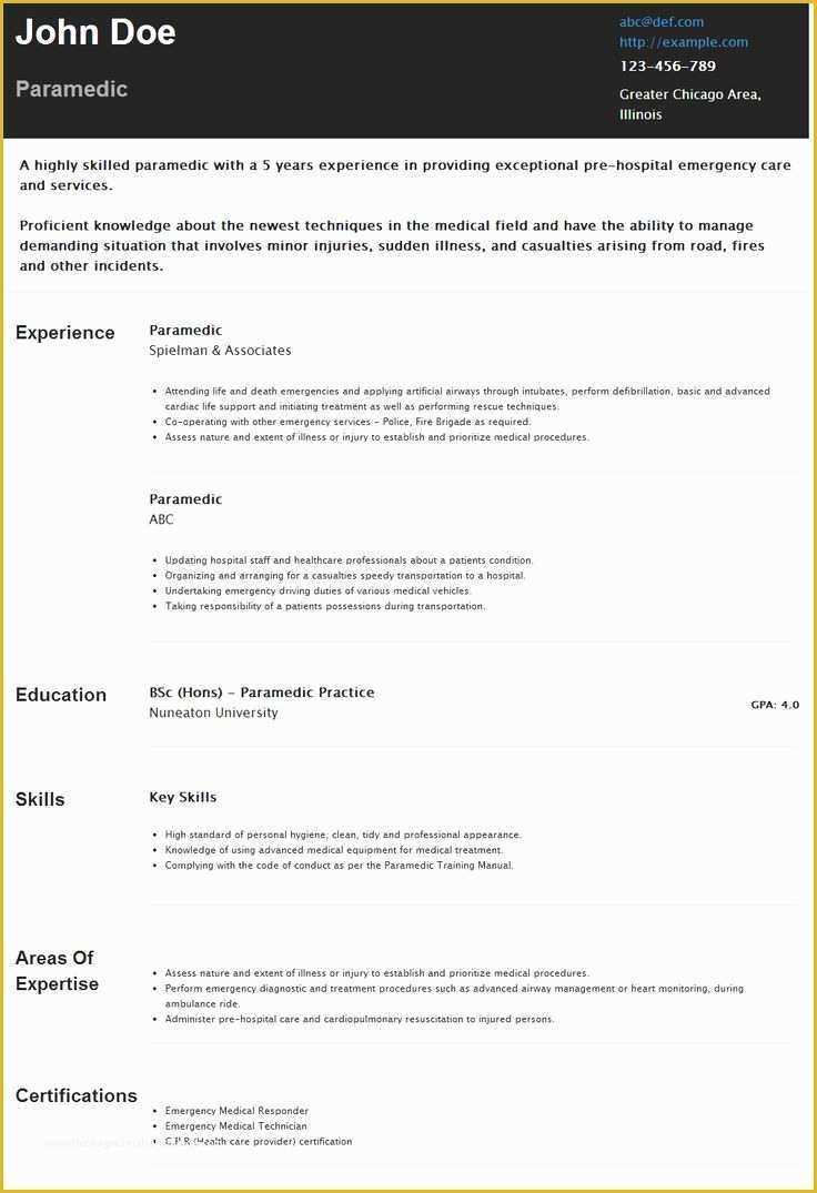 Free Emt Resume Templates Of Best 25 Firefighter Resume Ideas On Pinterest