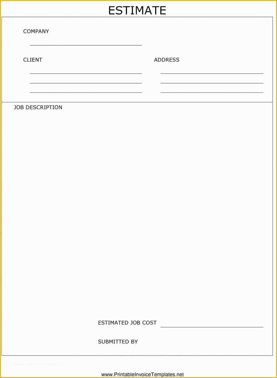 Free Estimate Template Of 44 Free Estimate Template forms [construction Repair