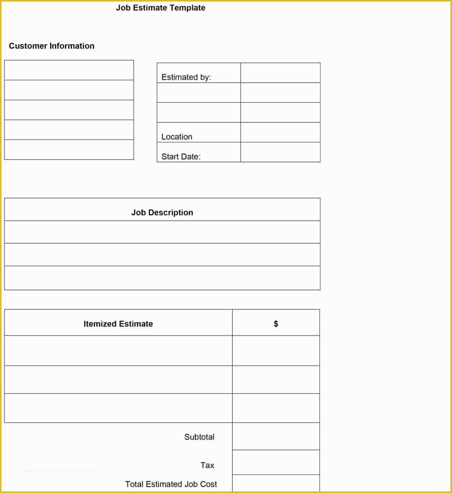 Free Estimate Template Of 44 Free Estimate Template forms [construction Repair