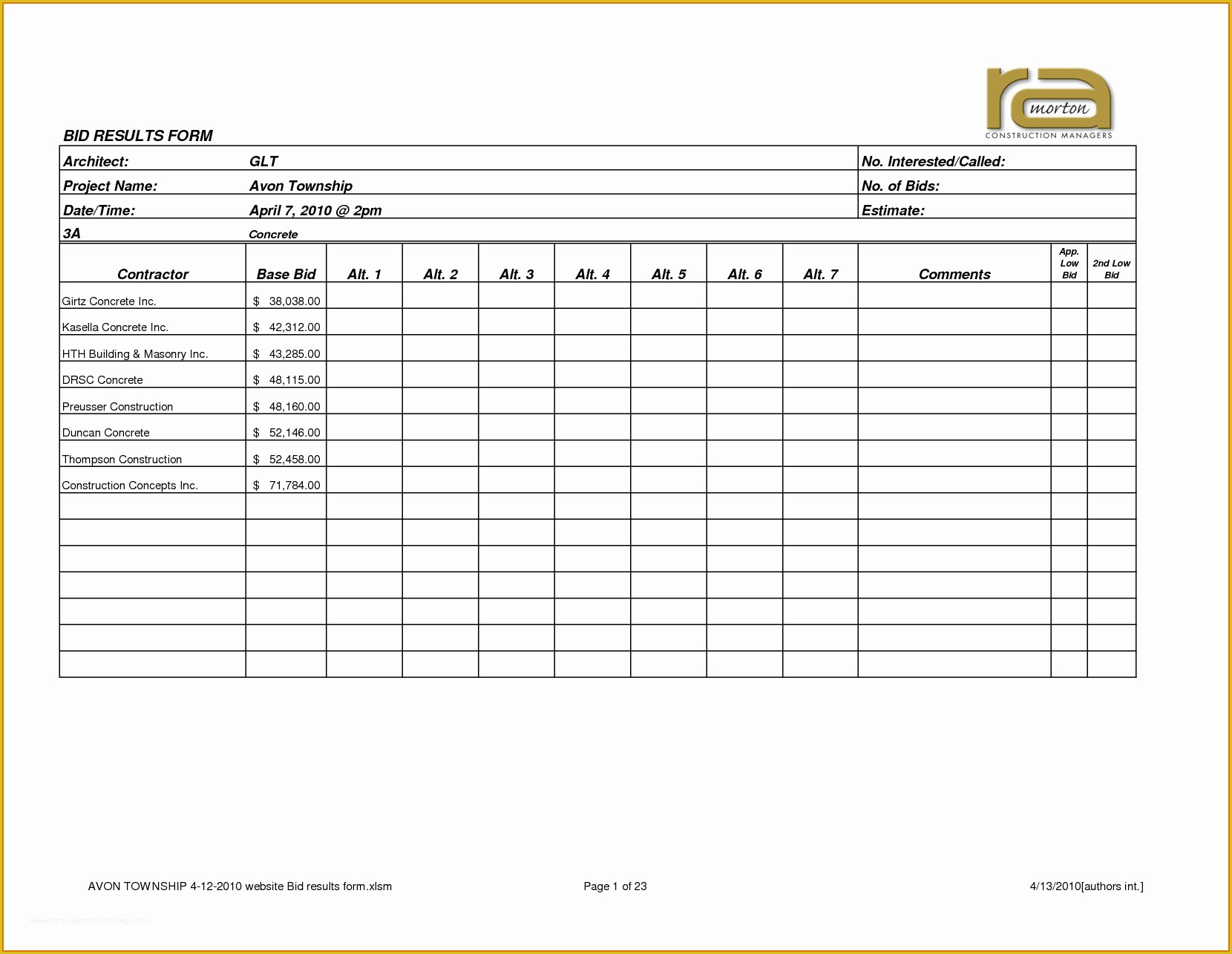 Free Estimate Template Of 8 Contractor Estimate Templatereference Letters Words