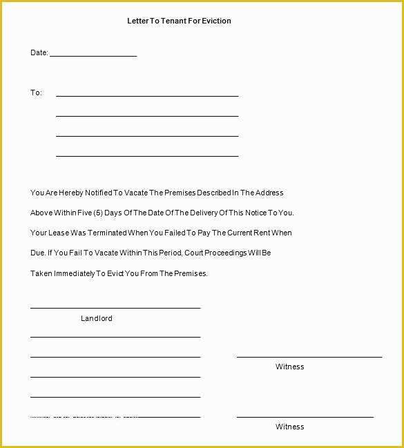 Free Eviction Notice Template California Of Free Printable Eviction Notice Letter 5 Day form Download
