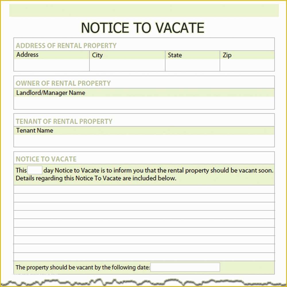 Free Eviction Notice Template California Of Notice to Vacate