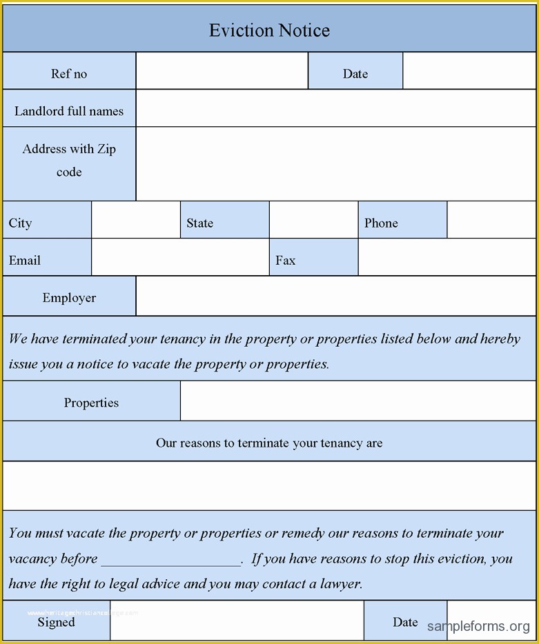 Free Eviction Notice Template California Of Vacate Notice form Free Printable Documents