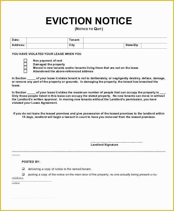 Free Eviction Notice Template Georgia Of Eviction Notice 9 Free Word Pdf Documents Download