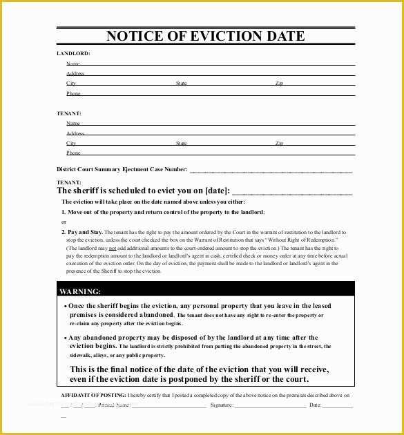 Free Eviction Notice Template Of 38 Eviction Notice Templates Pdf Google Docs Ms Word