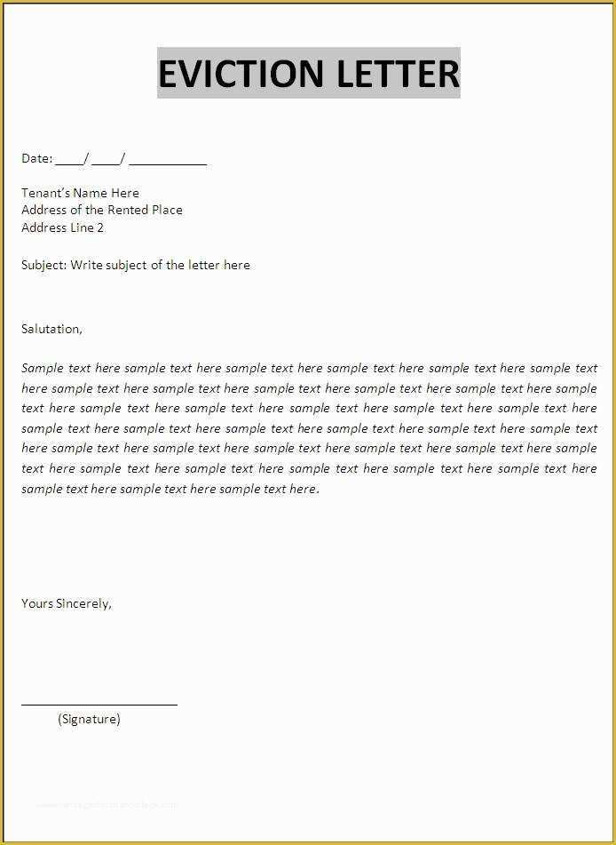 Free Eviction Notice Template Of Eviction Letter Template