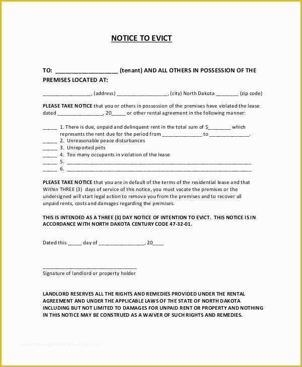 Free Eviction Notice Template Of Eviction Notice 9 Free Word Pdf Documents Download