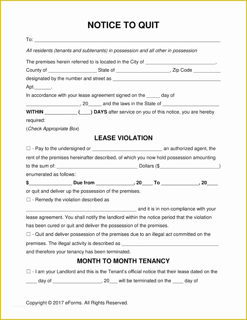 Free Eviction Notice Template Of Eviction Notice form