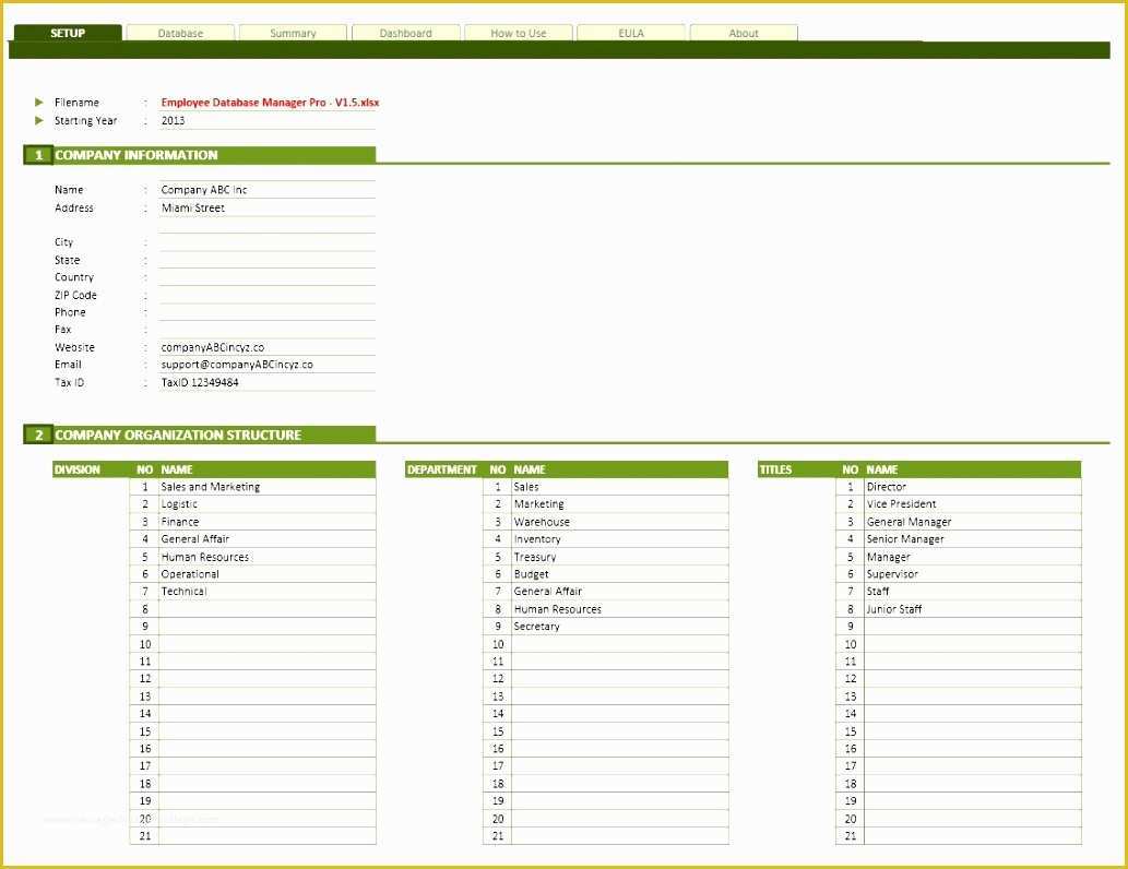 Free Excel Database Templates Of 10 Free Employee Database Template In Excel