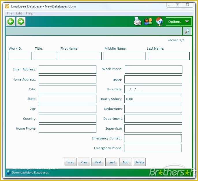 Free Excel Database Templates Of Employee Database Excel Template