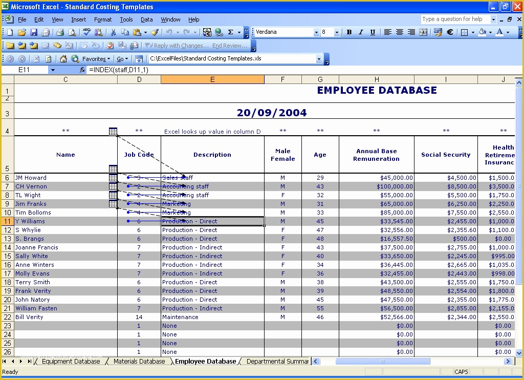 Free Excel Database Templates Of Employee Database Excel Template