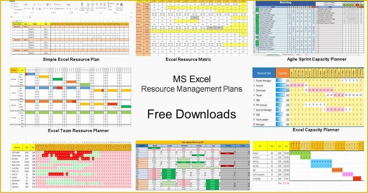 Free Excel Employee Capacity Planning Template Of Resource Management Using Excel 7 Template Downloads