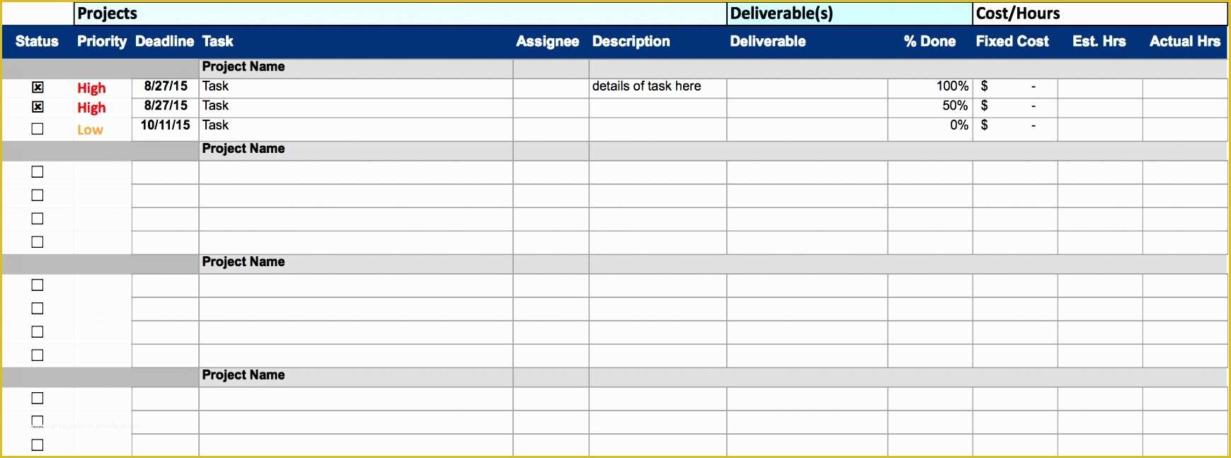 Free Excel Project Management Tracking Templates Of 12 Excel Templates for Time Tracking Exceltemplates