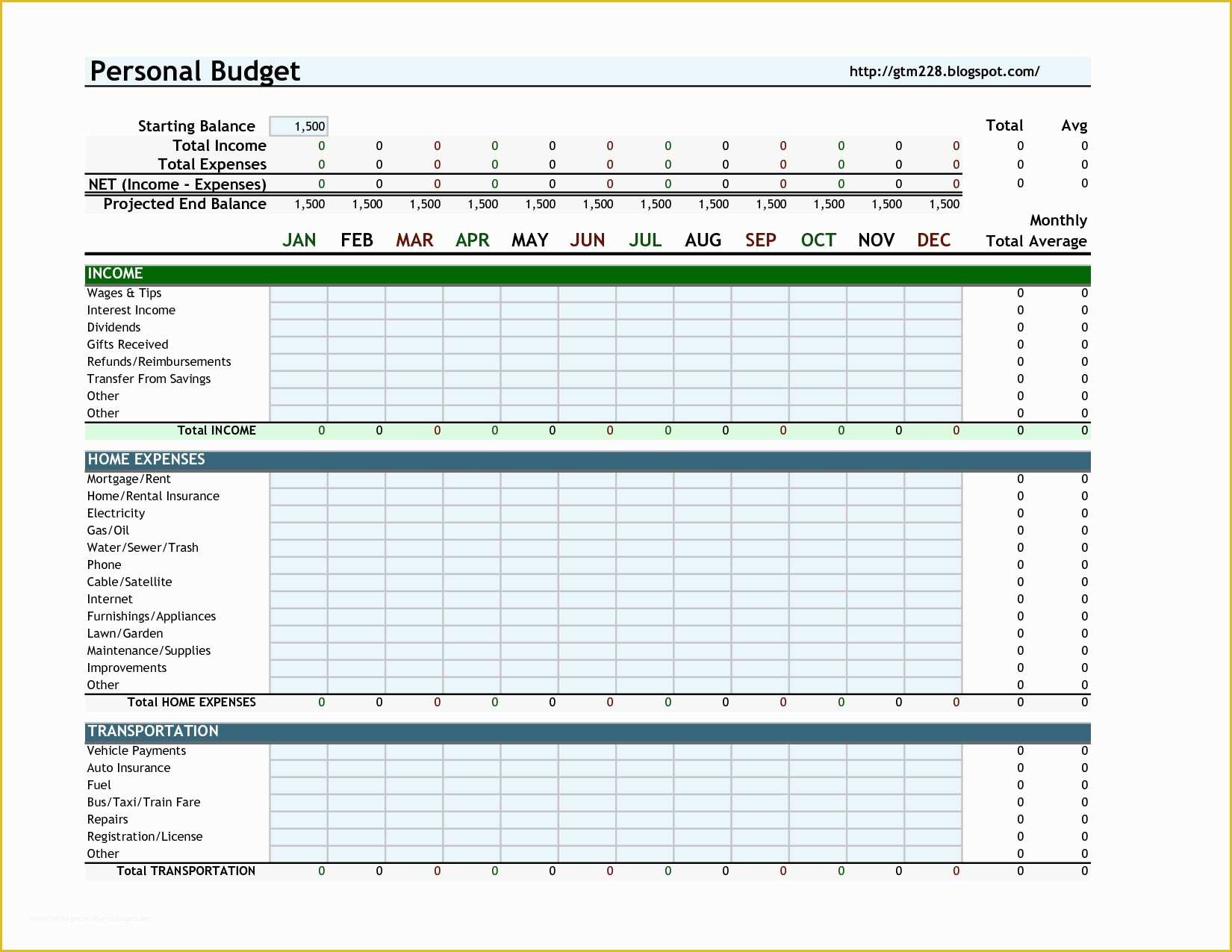 Free Excel Spreadsheet Templates Of Personal Bud Sheet Template