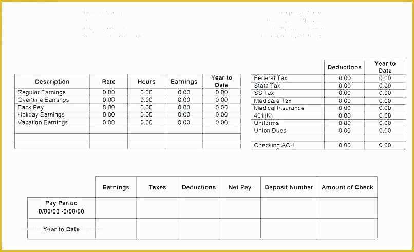 Free Fake Check Stubs Template Of 3 Check Stub Templates Free Samples Examples formats