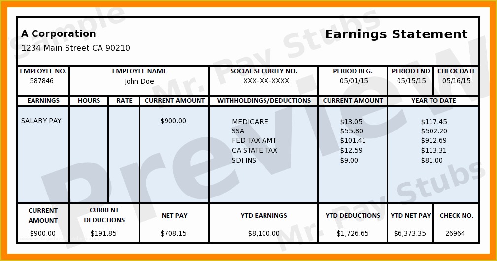 Free Fake Check Stubs Template Of 6 Fake Pay Stub Maker Free