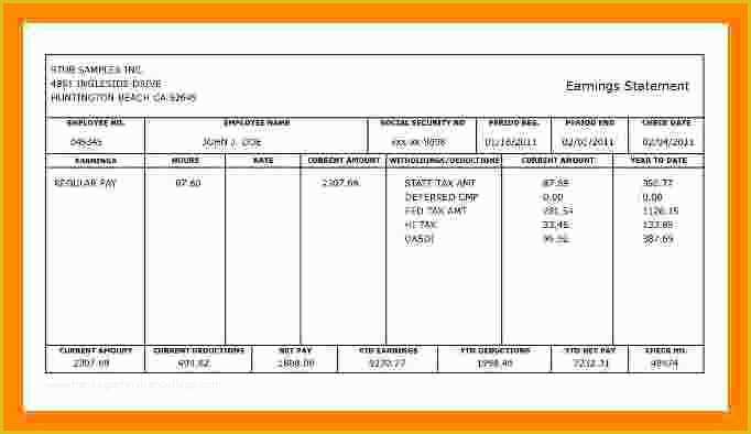 Free Fake Check Stubs Template Of 9 Free Fake Pay Stub Template