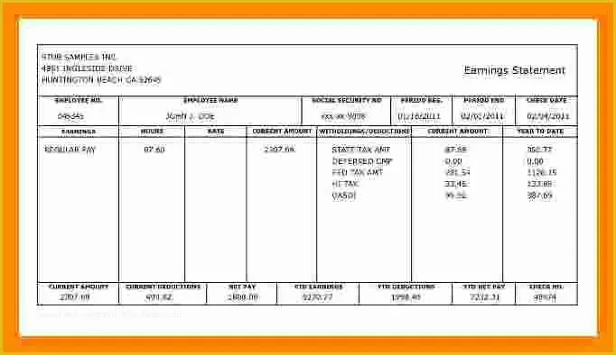 Free Fake Check Stubs Template Of 9 Free Fake Pay Stub Template