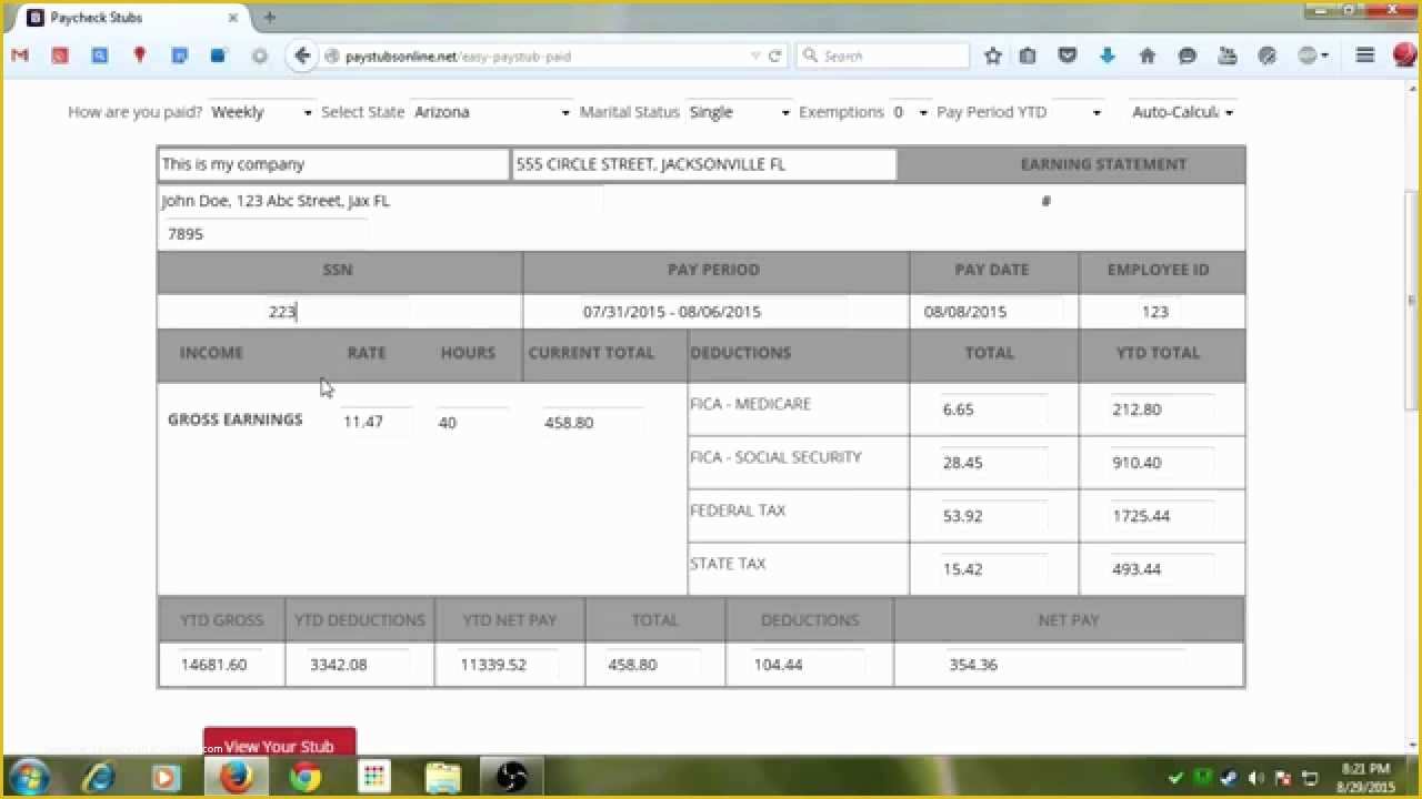 Free Fake Check Stubs Template Of How to Make A Pay Stub