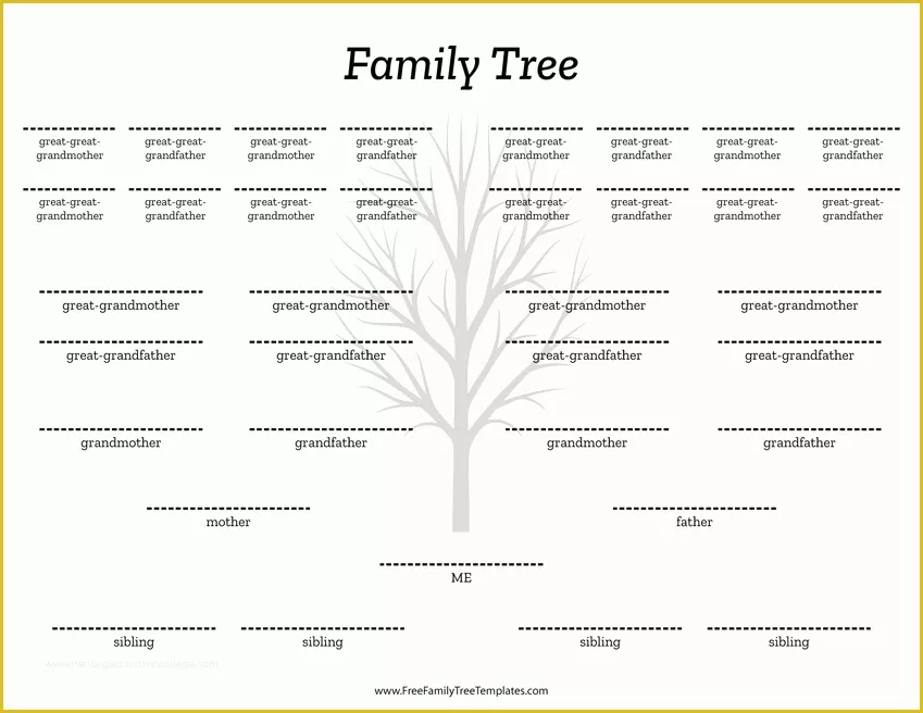 Free Family Tree with Siblings Template Of 5 Generation Family Tree Siblings Template – Free Family