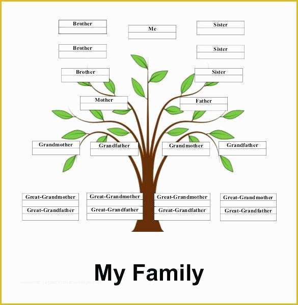 Free Family Tree with Siblings Template Of Simple Family Tree Template Free Word Excel format with