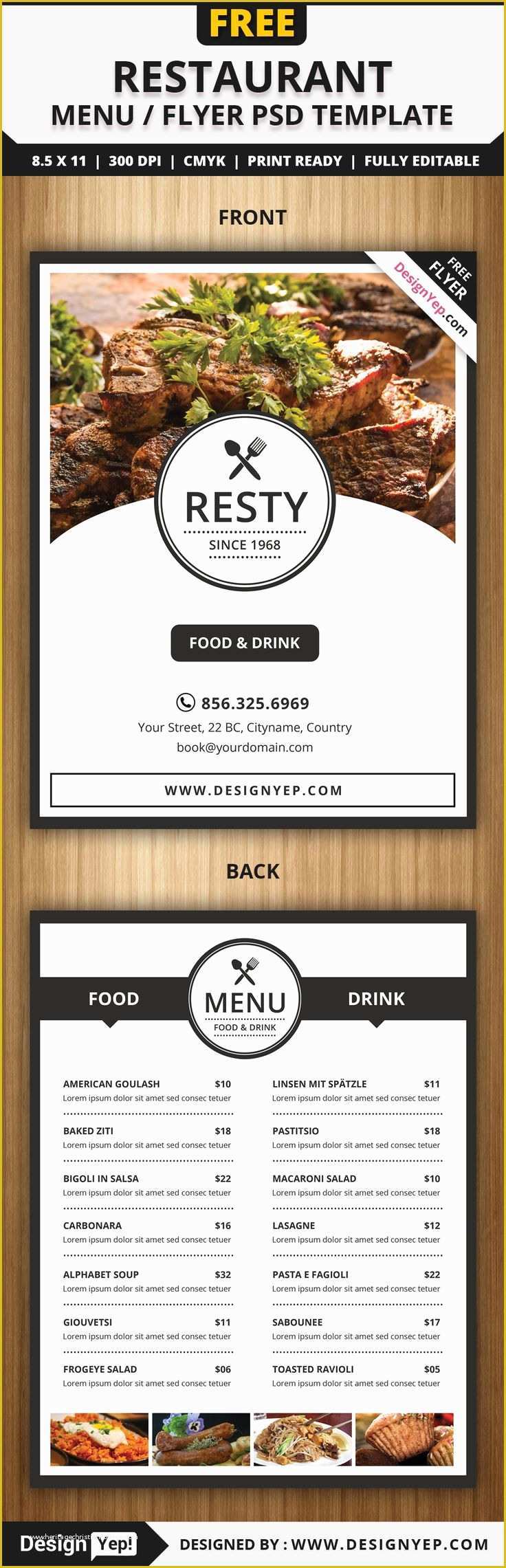 Free F&amp;i Menu Template Of Free Restaurant Menu Flyer Psd Template