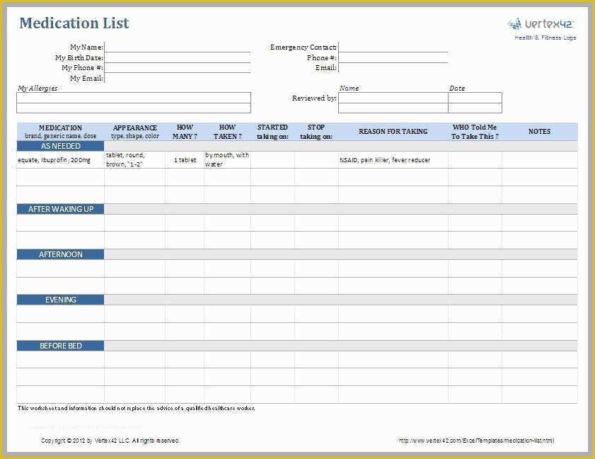 Free F&amp;amp;i Menu Template Of Medication Administration Record Template Word Luxury