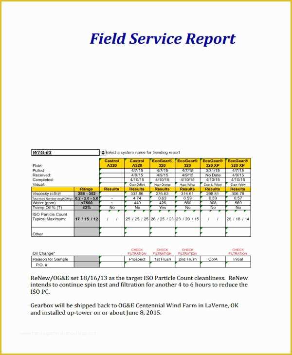Free Field Service Report Template Of 16 Service Report Templates Free Sample Example format