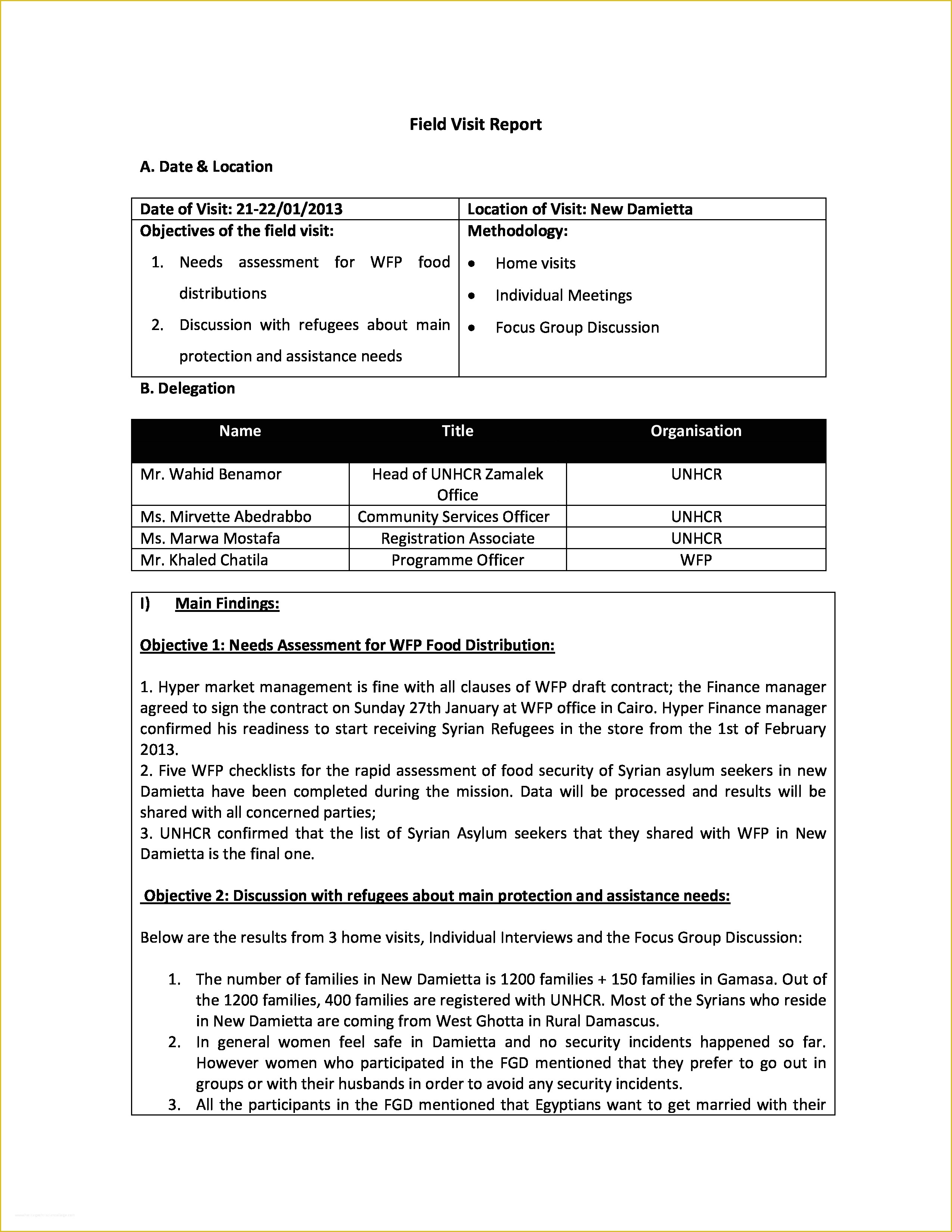 Free Field Service Report Template Of Free Field Visit Report
