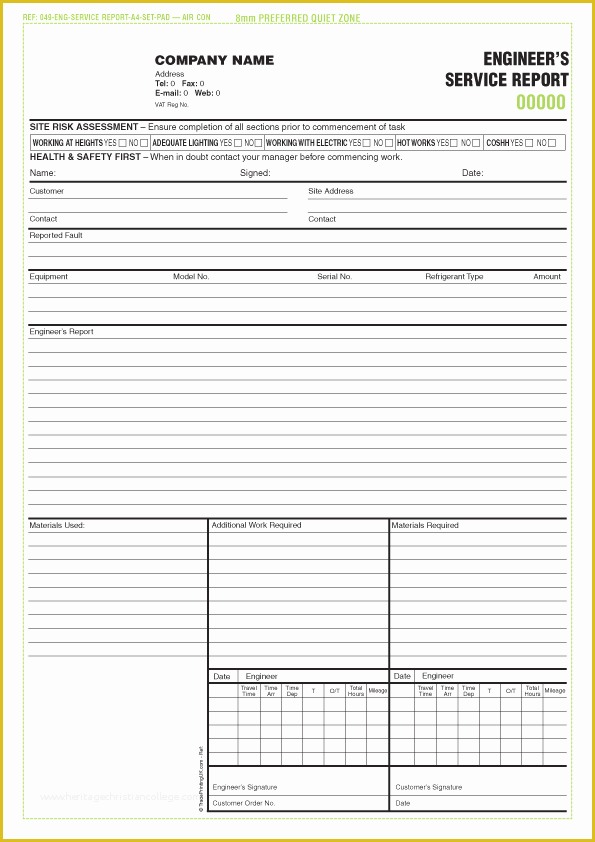 Free Field Service Report Template Of Free Service Report forms Templates