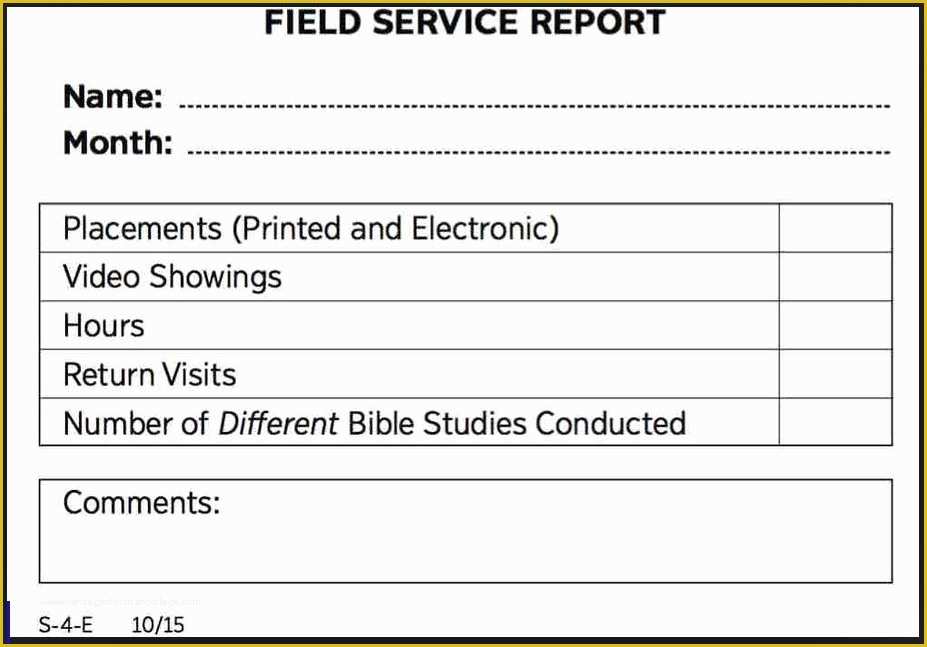 Free Field Service Report Template Of Should You Report Field Service Beroean Pickets Jw