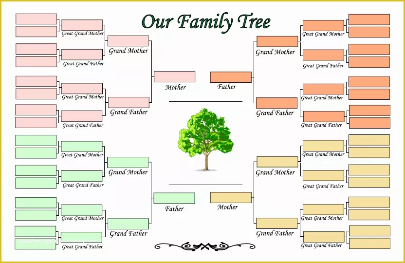 Free Fill In Family Tree Template Of 10 Best Of Free Blank Family Tree Template Editable